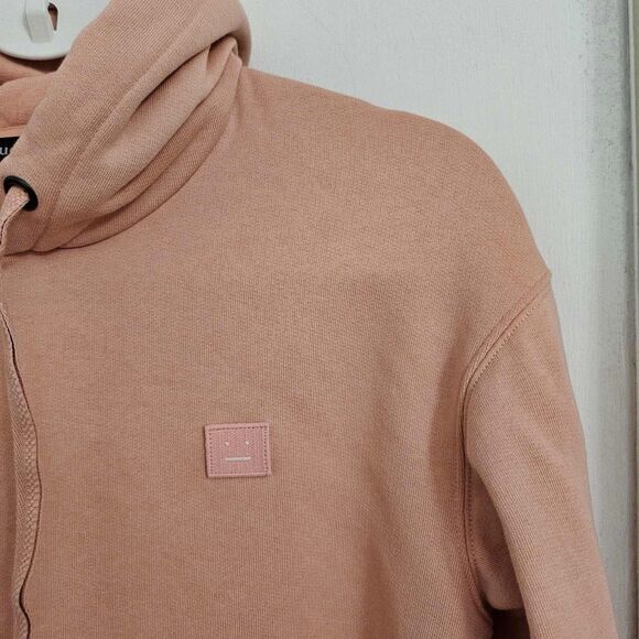 Acne Studios Sweater Womens XS Peach Ferris Face Hoodie Oversized Pullover - Picture 3 of 11
